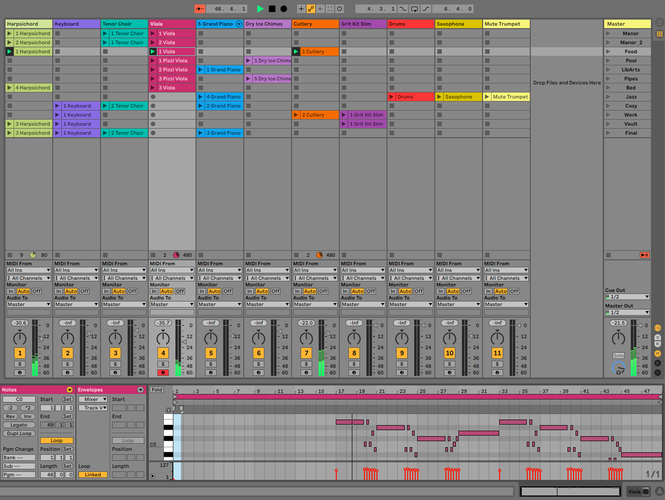 An image of the Ableton music production software.